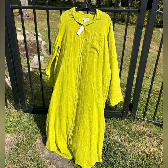 Anthropologie Velvet by Graham and Spencer Linen Shirt Dress NWT - Picture 8 of 13